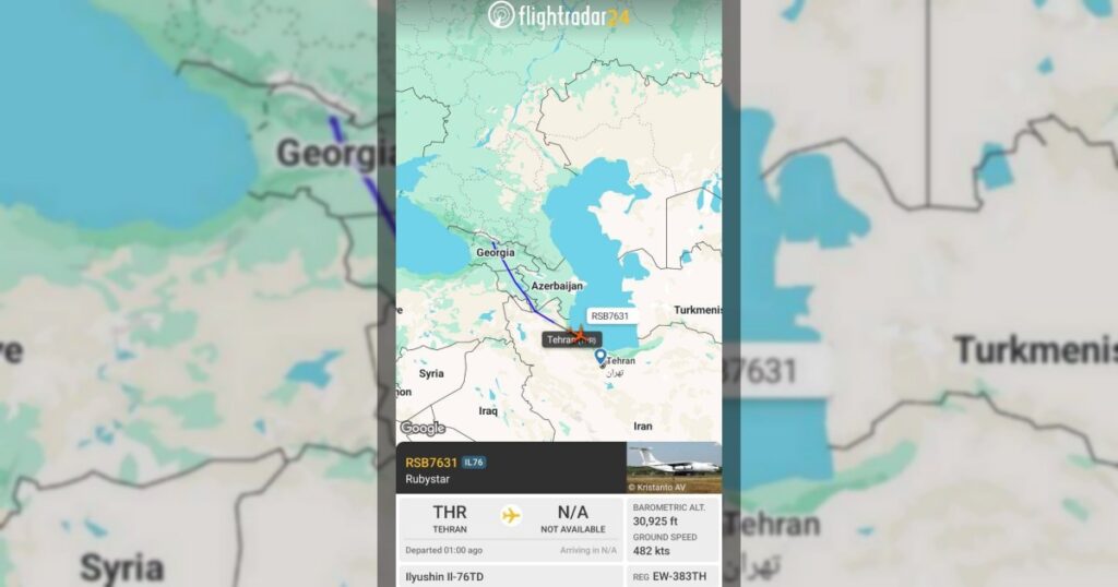 Рейсы военного транспортника РФ через Грузию вызвали внимание на фоне протестов в Иране