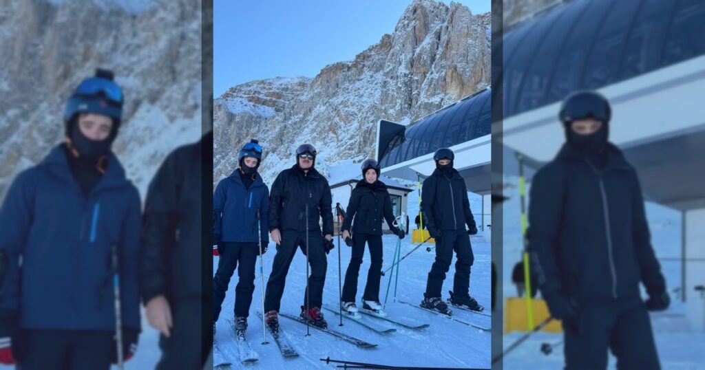 Президент Азербайджана Ильхам Алиев в туристическом центре «Шахдаг». Фотографиями поделились Лейла Алиева и его внук Али в Instagram.