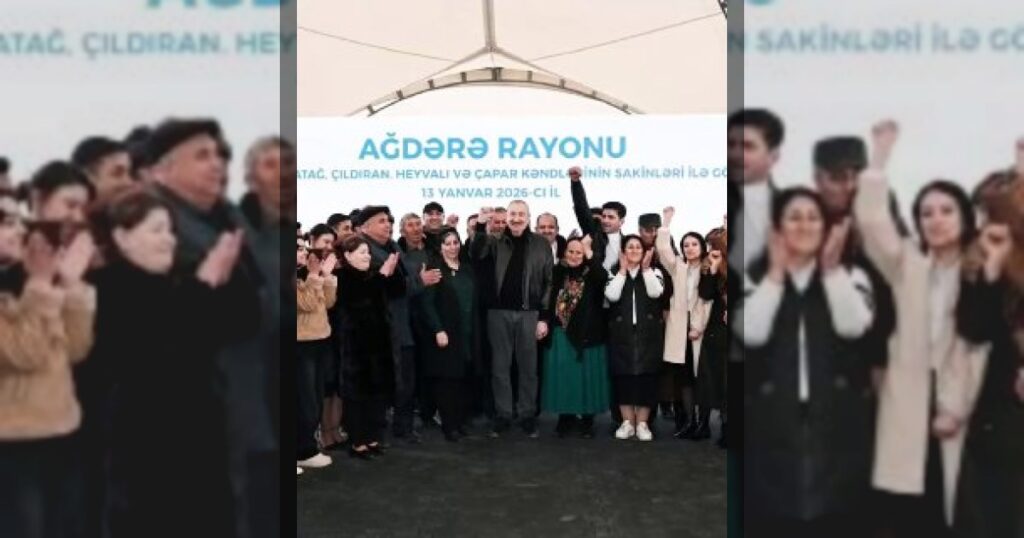 Кадры с визита президента в Агдере