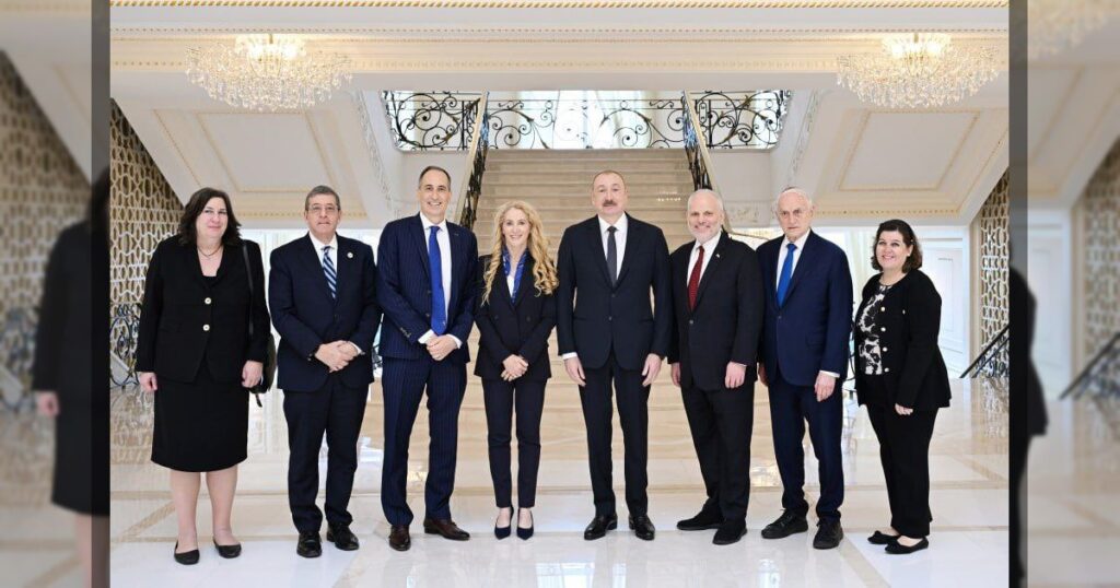 Алиев принял делегацию Конференции президентов ведущих еврейских организаций США