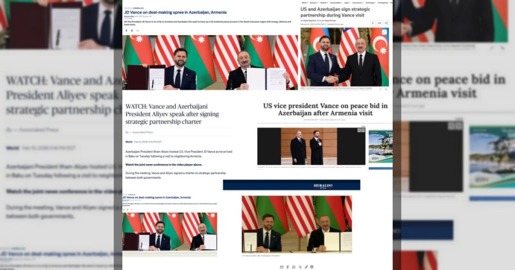 Визит вице-президента США Джей Ди Вэнса в Азербайджан оказался в центре внимания мировой прессы.