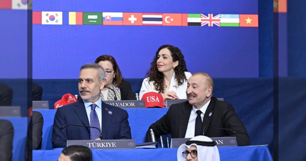 Ильхам Алиев на первом заседании Совета мира в Вашингтоне. Источник фото: Источник: пресс-служба президента Азербайджана.