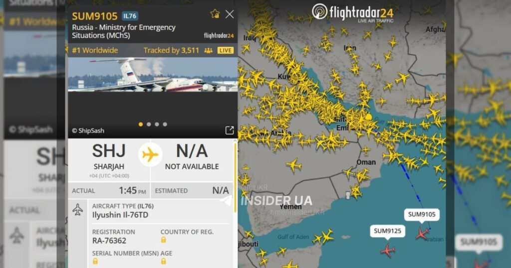 Два самолета Ил-76 МЧС России около 2 часов назад вылетели из ОАЭ в направлении Москвы.