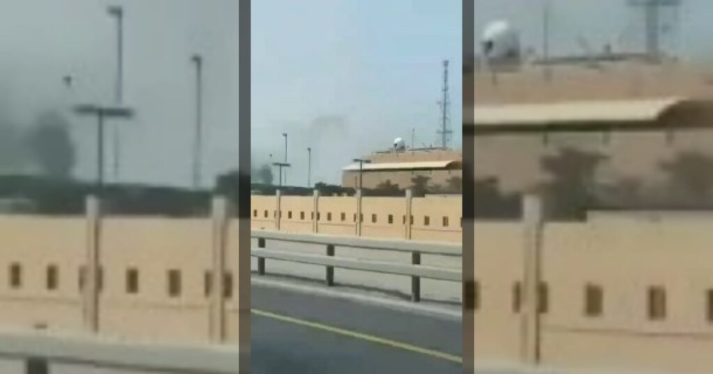 Кадры прилёта иранской баллистики по базе США в Бахрейне
