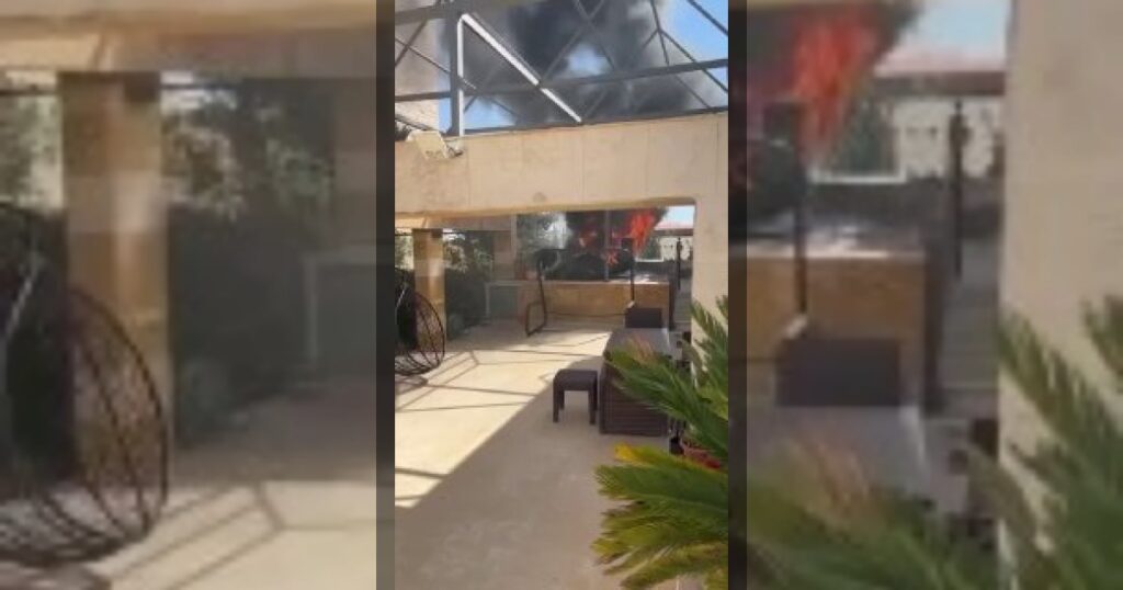 Попадание иранской ракеты в Аммане, столице Иордании