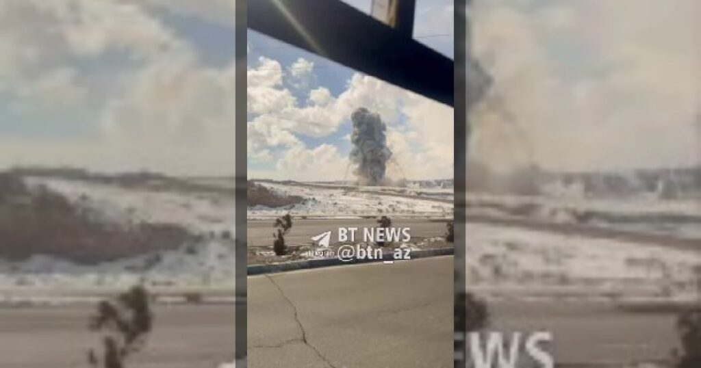 Сильный взрыв рядомТебризского промышленного университета