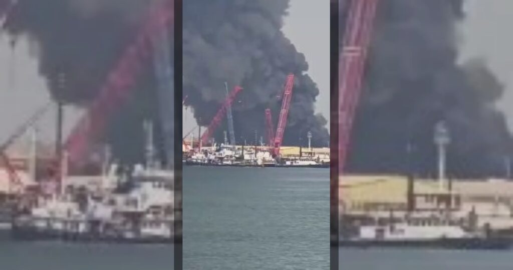 Взрыв на военно-морской базе США в Бахрейне после атаки иранской баллистической ракеты