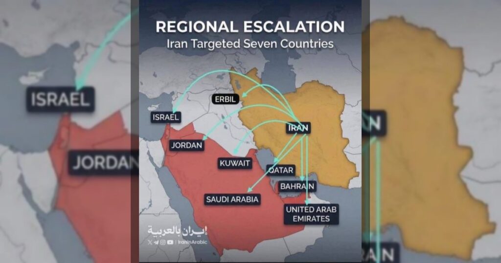 Искусство заголовка: Региональная эскалация: Иран обстрелял семь стран