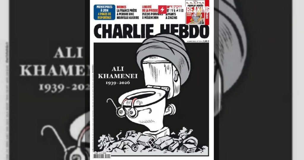 Карикатура на обложке французского сатирического еженедельника Charlie Hebdo.