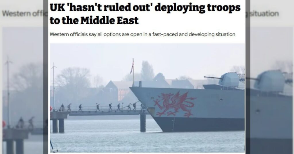 Великобритания не исключает возможности отправки войск на Ближний Восток и присоединения к ударам США по Ирану, сообщила газета The i со ссылкой на источники.