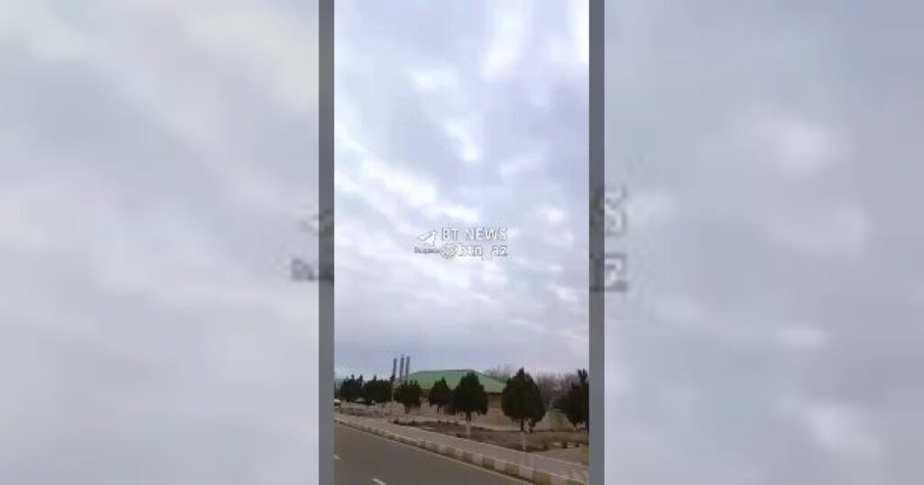 Момент удара БПЛА Ирана по Нахчывану