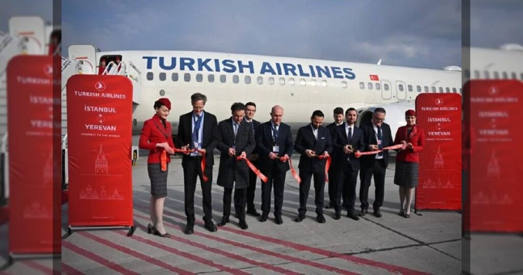 Первый рейс Turkish Airlines вылетел из Стамбула в Ереван