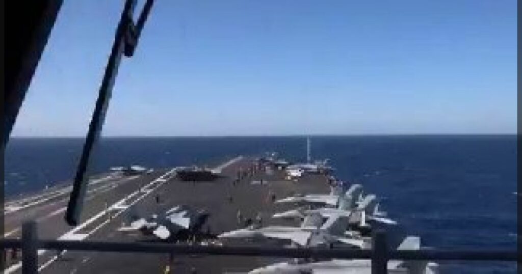 Центральное командование Вооружённых сил США опубликовало кадры боевой работы авиации с борта авианосца.