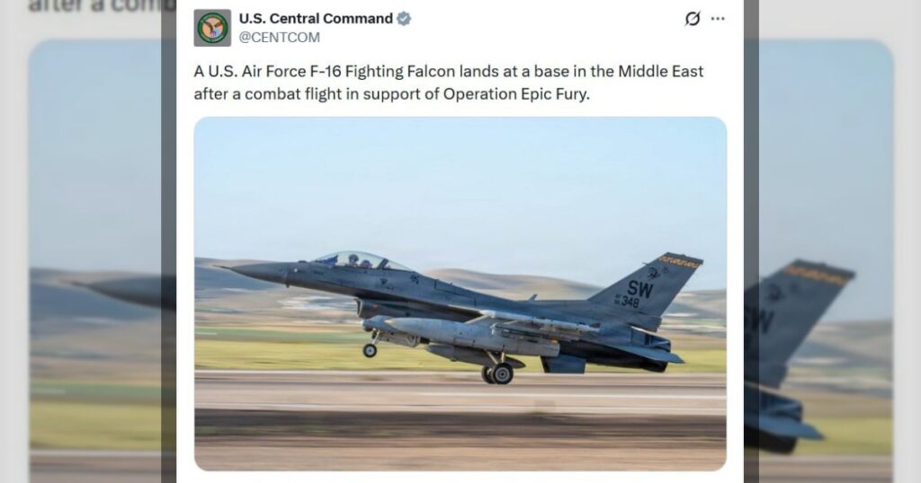 Американский истребитель F-16 совершил экстренную посадку на одной из баз в Саудовской Аравии после повреждения в небе над Ираном, утверждает Tasnim со ссылкой на арабские источники