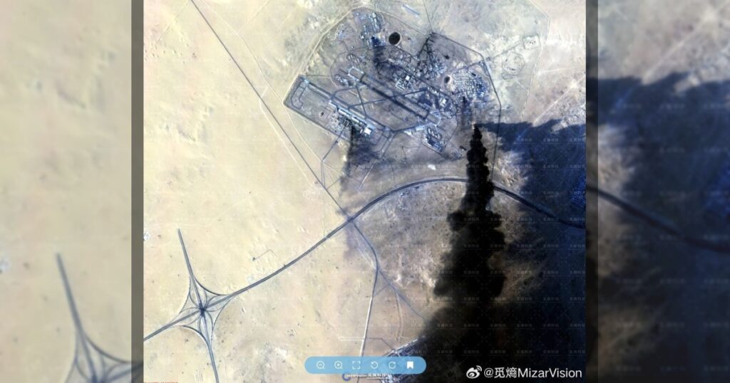 Китай опубликовал спутниковый снимок американской авиабазы Али-аль-Салем в Кувейте после удара Ирана.