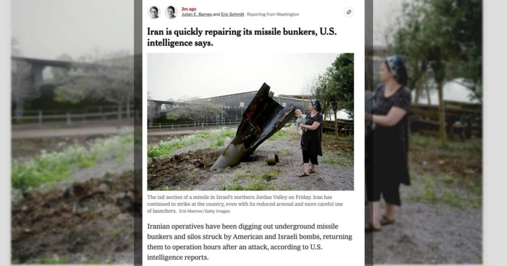 Иран восстанавливает ракетные бункеры за часы после ударов США и Израиля