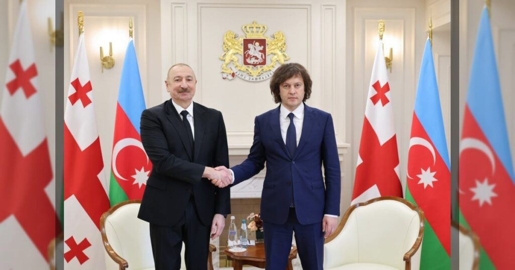 Президент Азербайджана Ильхам Алиев провёл переговоры с премьер-министром Грузии Ираклий Кобахидзе