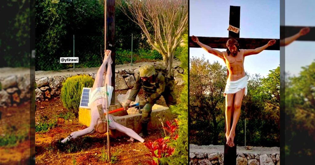 Израильский солдат разбил статую Иисуса Христа в Южном Ливане