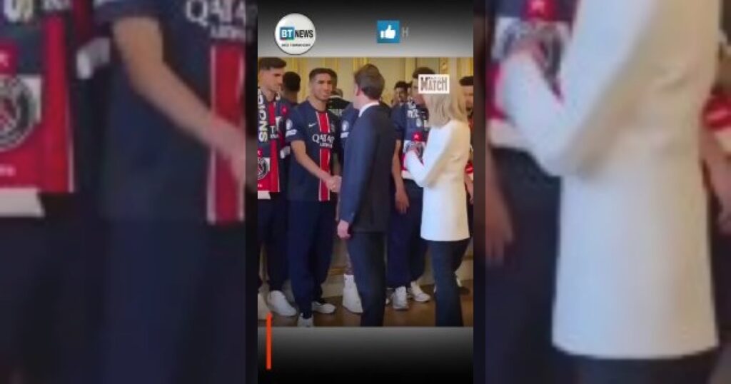 Лица людей которые впервые видят вблизи лицо жены Эммануэля Макрона